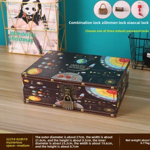 GUSHIFU | Vintage Leather Wood Lockable Document Storage Box