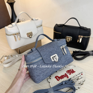 Túi nữ đeo chéo + quai xách size 20 dáng hộp chất da dày dặn form mềm full màu
