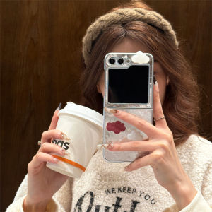 Elegant Butterfly Clouds 3D Foldable Screen Phone Case for ZFlip6/5/4/3 Creative Personalized Womens Flip Cover Luxury Fashion Protection