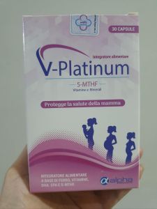 [Date 2029]V-Platinum 5-MTHF Viên Uống Bổ Sung Sắt Acid Folic Cho Mẹ Trước Thai kỳ Hộp 30 viên
