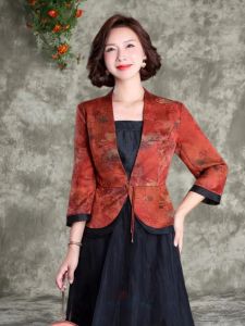 เสื้อคลุมผ้าไหมคอวีแขนยาวทรงเข้ารูปสไตล์ใหม่ฤดูใบไม้ผลิและฤดูใบไม้ร่วง เสื้อคลุมผ้าไหมฝ้ายหอมกลิ่นของทรายสั้นหรูหรา