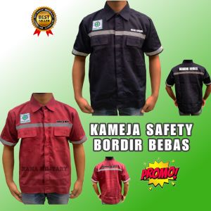 KAMEJA SAFETY Las BENGKEL BORDIR SUKA SUKA LENGAN PENDEK