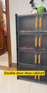 YONEZAWA Magnetic Suction Door Shoe Cabinet Locker Chest Storage Cabinet Box Transparent Wardrobe or Shoe Oragnizer