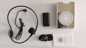 Wireless Microphone Teacher with Amplifier Loudspeaker and 4500mAh Battery - Insert Card Radio and Audio Prompts - Durable Connection