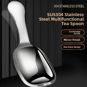 Thickened 304 Stainless Steel Tea Spoon Coffee Spoon Short Handle Dessert Spoon Home Use Tea Serving Spoon Metal Utensil