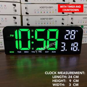 LED Digital Wall Hang & Display Stand Clock With Timer & Countdown