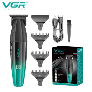 Tông Đơ Cắt Tóc Không Dây Chuyên Nghiệp VGR 9000 Vòng/phút Tông Đơ Cắt Tóc Điện Cho Nam-Lưỡi Dao Bằng Thép Không Gỉ Sạc Nhanh Pin Dài Máy Cắt Tóc