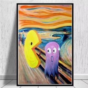 KAYOU | Oil Painting By Number Kit Abstract Fat Cat Ghost Scream Menace Canvas Wall Art for Adults DIY Home Decor Gift Frameless