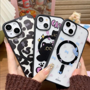 อะคริลิคฝ้า เคสแม่เหล็ก For iPhone 11 13 15 16 12 14 Pro Max 12 13 pro max Case เคสไอโฟน11 Luxury เคสชาร์จไร้สายแม่เหล็กแบบใส