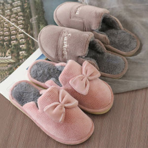 รองเท้าแตะผ้าฝ้ายกันลื่นสำหรับฤดูหนาว รองเท้าแตะผ้าฝ้ายแบบสวมหัวสำหรับทั้งชายและหญิง รองเท้าแตะผ้าขนแกะสำหรับใช้ในบ้านหลังคลอด