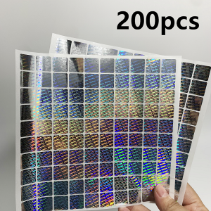 200pcs/400pcs Void Security Tamper Evident Original Laser Hologram Stickers Silver Waterproof Label for Box Certificates Card