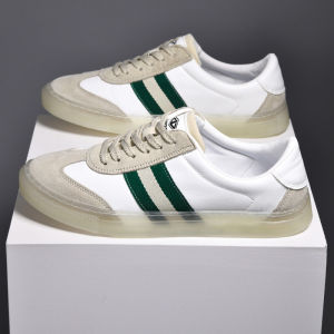 Mens Summer Breathable Retro Deoxynucleotide Bottom Shoes Casual Crystal Bottom White Versatile Leisure Board Shoes