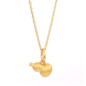 Chow Sang Sang 周生生 999 Gold Cultural Blessings Gourd Pendant for Women & Men 92039P Price-by-Weight 0.74g Gold [Necklace not Included]