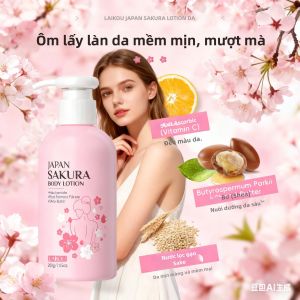 Sữa Dưỡng Thể Sakura 200g Của LAIKOU Kem Dưỡng Ẩm Hàng Ngày Cho Cả Nam Và Nữ Có Mùi Thơm Giúp Da Mềm Mại Mịn Màng