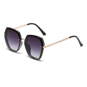 JN IMPRESSION New Irregular Large Frame Metal Anti-UV Sunshade Glasses