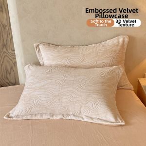 NAIYOUCHENG | Winter Flannel Pillowcase Pair Thicker Carved 48x74cm