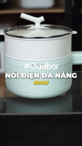 Nồi nấu đa năng 2L Gaabor EC-20M01A nồi lẩu hấp điện đa năng vân đá chống dính kèm xửng hấp công suất 600W - Hàng chính hãng Nồi Nấu Với Chất Liệu Ceramic Chống Dính - Lazada
