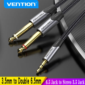 Vention | Vention 3.5mm to Double 6.5mm TRS Cable AUX Male Mono 6.5 Jack to Stereo 3.5 Jack Audio Cable for Mixer Amplifier 6.35 Adapter