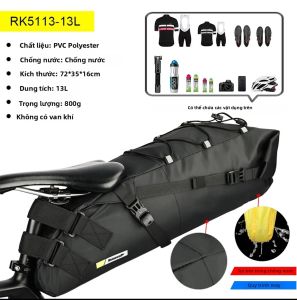 Rhinowalk | Rhinowalk 13L Túi Yên Xe Đạp Chống Nước MTB Đường Xe Đạp Đi Xe Đạp Đuôi Phía Sau Túi Dung Tích Lớn Có Thể Gập Lại Thân Cây Phụ Kiện