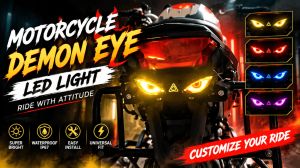 KEBIDU Motorcycle Devils Eye Warning Light Electric Car Personalized Decorative Tail Light Universal Devils Eye Tail Light