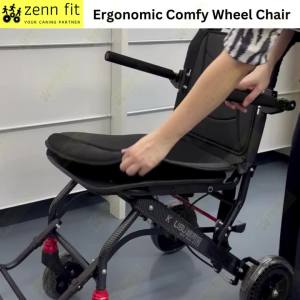 Foldable Lightweight Wheelchair Breathable Cushion Seat Waterproof Support Equipment Transfer Chair Kerusi Orang Tua