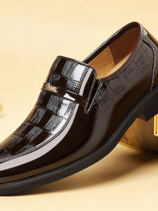 Business Glossy Mens Derby Shoes Black