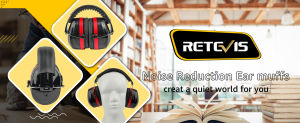 Retevis EHN004 ลดเสียงรบกวนที่ปิดหูแผ่นปิดหูป้องกันการได้ยิน NRR 32dB ผู้ใหญ่และเด็กสำหรับตัดขนสัตว์ก่อสร้างงานไม้ (1แพ็ค)