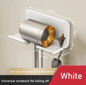 Aluminum Hair Dryer Holder punch-free Bathroom Accessories Wall Dryer Cradle Straightener Stand Hairdryer Organizer