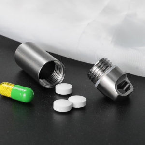 Pill Storage Box Mini Medicine Boxes Camping Firstaid Pendant Pendants Keychain Pill Case Waterproof Stainless Steel Portable