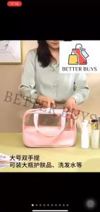 BETTER BUYS 1pcs PVC Cosmetic Bag Waterproof Washing Bag Dustproof Travel Storage Pouch Make up Organizer Storage Bag