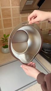 Baskom Stainless Steel SUS 304: Wadah Cuci Sayuran & Alat Cuci Biji-bijian Serbaguna