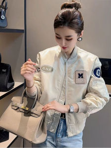 Casual American Embroidered Label Short Baseball Jacket Womens Spring Autumn 2025 New Small Size Ladies Jacket Breathable