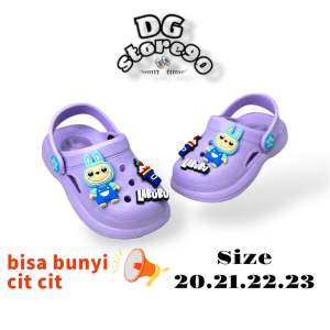 Sandal anak baim perempuan laki-laki karakter labubu bunyi citcit min-5