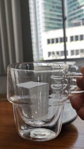 Stackable Double Wall Glass Mug / Borosilicate glass 280ml [Made For Drinkers]