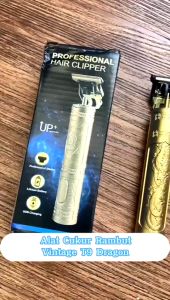 Pisau Cukur Elektrik Pemangkas Pemotong Alat Cukur Rambut Vintage T9 Motif Naga Pisau Cukur
