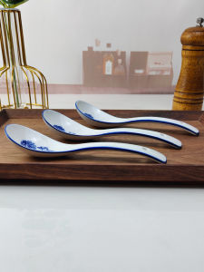 Blue And White Porcelain Soup Spoon Ceramic Spoon for Home Use Breakfast Small Spoon Commercial Use Soup Ladle Rice Spoon
