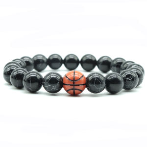Minimalist Gym Bracelet Man Basketball Football Braclet Homme 10mm Natural Stone Braslet Beads Love Gift For Boyfriend Pulseras