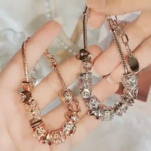 Her Jewellery Devoted Charm Bracelet - Luxury Crystal Embellishments plated with 18K Gold