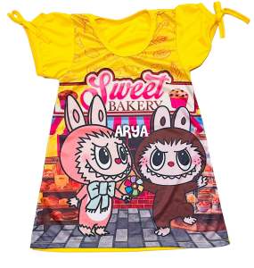 ชุดลาบูบู้เด็ก (รหัสFAA26) งานพร้อมส่ง ลายการ์ตูน Labubu เดรสกระโปรง เหมาะสำหรับเด็ก 1-4ปี หรือ 9-14 กิโล ใส่สวยน่ารักมากค่ะ