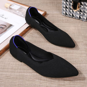 Beijing Old Cloth Shoes 2025 Spring New Style Student Flat Fly Knit Soft Bottom Egg Roll Womens Shoes Breathable Korean Version