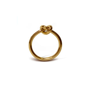 Bronze Plated 18K Gold Knot Ring Twisted Rope Knot Minimalist Ring Rose Gold Color for Women Fresh out Fashion Jewelry