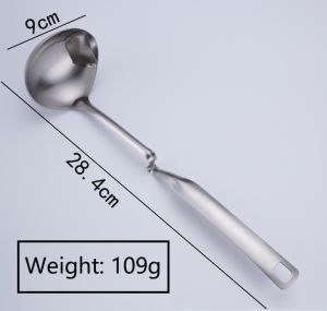 [SG SELLER] 304 Stainless Steel Soup Spoon Ladle Oil Sieve Scoop Filter Unique Design Mount On Pot