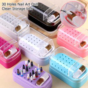 30 Hole Nail Polishing Head Storage Box Polishing Head Display Rack Drill Bit Box for Manicure Polishing Head Organize Storage