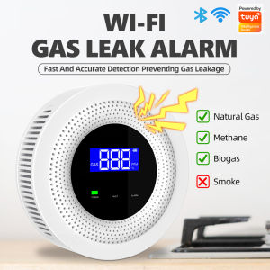 SMATRUL Tuya / Smart life Wifi Smart Natural Gas Sensor Combustible Biogas Methane Household kitchen APP remote monitoring  Alarm Detector Leakage USB Powered Safety Smart Home