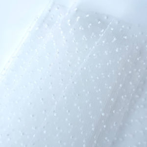 90x155cm Flocked Dot Mesh Tulle Fabric High Elastic DIY Girl Summer Dress Shirt Evening Gown Headwear Materials Party Decorative