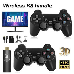 【Philippines Delivery】ZDSSY K8 TV Game Stick 64G 4K HD Retro Video Game Console Simulators Dual Wireless 2.4G Controller Home 3D Console 40000+ Emulator Games Gamepads for PS1 N64 DC For Kids Gift