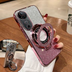 Case Oppo A60 A18 A38 A17 A17k A16 A16S A15 A15S A12 A11K A7 A5S F9 A3S A31 A33 A53 A54 Reno 13f Casing Standing Glitter Terbaru
