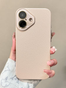 Fashionable Minimalist 16/15/14 pro Max/13/12 pro Phone Case with Lens Film Dust Net Crystal Lychee Pattern Full Cover Ins Style
