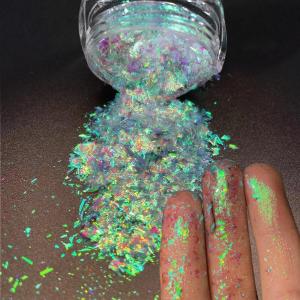 0.1g*1Jar Aurora Chameleon Opal Nail Powder Mirror Effect Ultra-thin Irregular Sequins for Makeup&Eyeshadow Decor Chrome Flakes