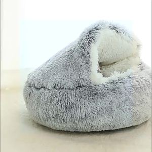 Winter Warm Shell Cat Nest Semi-Closed  Cat Bed Semi-Surrounded Kennel Dog Bed Closed Cat Nest Sleeping Bag